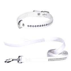 LUXURY WHITE COLLAR &amp; LEASH SET ()