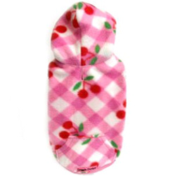 FLEECE WITH HOOD - CHERRY (Doggie Design)