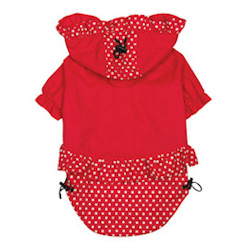 POLKA DOT HOOD RAIN JACKET - RED (ESC)