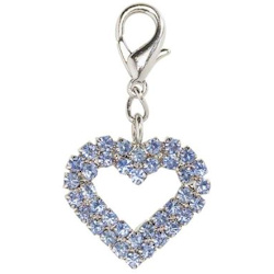 CRYSTAL HEART CHARM - LARGE - BLUE ()