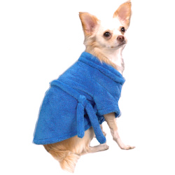 SOFT CHENILLE BATHROBE - BLUE (Casual Canine)