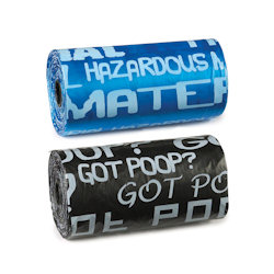 GRAFFITI PRINT POOP BAGS - BLUE &amp; BLACK (2 ROLLS) (ClearQuest)