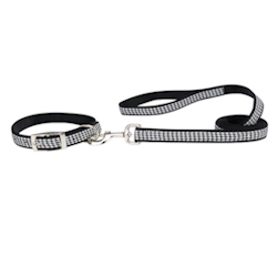 Houndtooth Collar & Leash set - Black