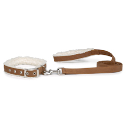 SHERPA COLLAR &amp; LEASH SET - COGNAC (ESC)