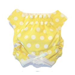 PANTIES - YELLOW WITH WHITE DOTS (Doggie Design)