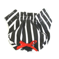 PANTIES - BLACK &amp; WHITE STRIPES (Doggie Design)