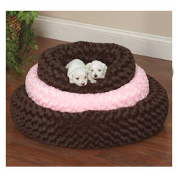 Swirl Plush Donut Bed - Brown