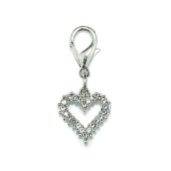 Crystal Heart Charm - Small - Clear