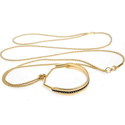 Rhinestone Show Lead - Gold & Black  Rhinestones