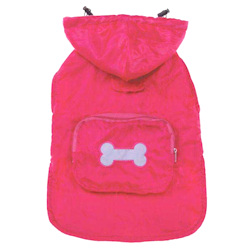 FLEECE-LINED POCKET RAIN COAT - HOT PINK (Casual Canine)