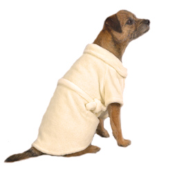 SOFT CHENILLE BATHROBE - CREAM (Casual Canine)