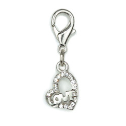 Charm - Love Heart - Small - Clear