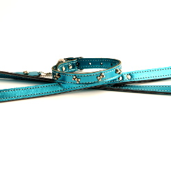 METALLIC LEASH - BLUE ()