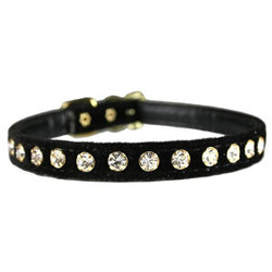 VELVET RHINESTONES COLLAR - BLACK ()