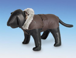 Dog Coat with Belt - Brown