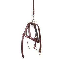 LEATHER COLLAR &amp; HARNESS &amp; LEASH SET - BROWN ()