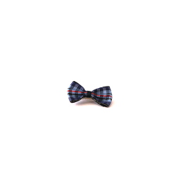 CHECKERED BOW - BLUE ()