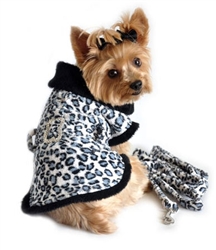 FLEECE WITH MATCHING LEASH - LEOPARD (Doggie Design)