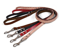 Leather Leash - Red