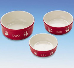 DOG BOWLS SET - RED (Nobby)