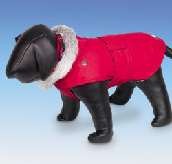 DOG COAT WITH BELT - RED (Nobby)