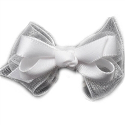 WHITE HAIR BOW (Pet Boutique)