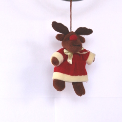 CHRISTMAS MOOSE WITH SANTA CLOTHES - BROWN ()