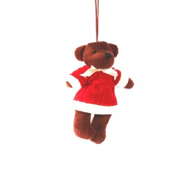 CHRISTMAS BEAR WITH SANTA CLOTHES - BROWN ()