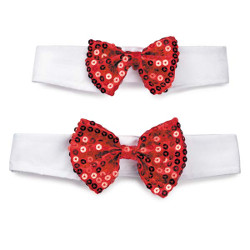 Sequin Bow Tie - Red