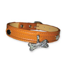 LEATHER COLLAR FOR CHARM LETTERS - BROWN (DOGO)
