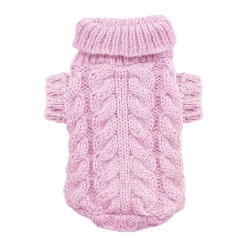 CABLE KNIT SWEATER - PINK (Hip Doggie)