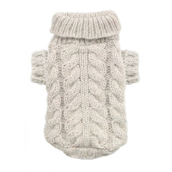CABLE KNIT SWEATER - SAND (Hip Doggie)