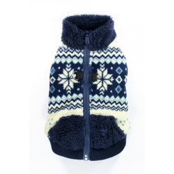 SOFT SNOWFLAKE FLEECE VEST - NAVY (Hip Doggie)