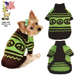 PEACE SWEATER - GREEN (Mirage Pet Products)