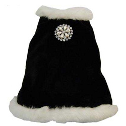 BLACK VELVET WITH WHITE FUR &amp; BROSCH (ISS)