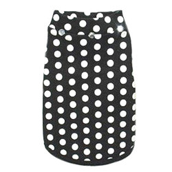 BLACK &amp; WHITE POLKA DOT &amp; RHINESTONES TANK (Doggie Design)