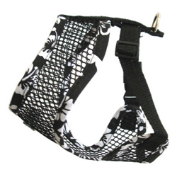 Netted Harness & Leash set - Black/White