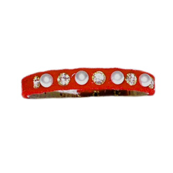 VELVET PEARLS &amp; RHINESTONES COLLAR - RED (Pet Boutique)