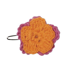 Crochet Barette - Orange/Hot Pink