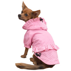 Polka Dot Hood Rain Jacket - Pink