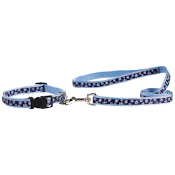 SNOWFLAKE COLLAR &amp; LEASH SET - BLUE (ESC)