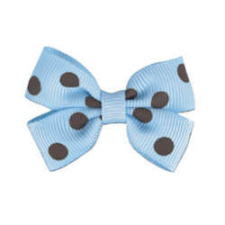 Polka Dot Bows - Blue/Brown