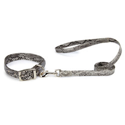 SNAKE SKIN PATTERN COLLAR &amp; LEASH SET (Z&amp;Z)