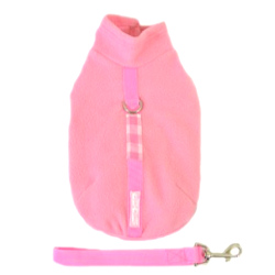 FLEECE WITH MATCHING LEASH - PINK (Doggie Design)