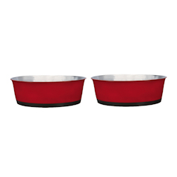 Heavy Bottom Stainless Bowls set - Röd