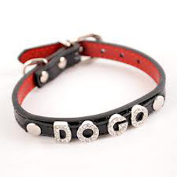Leather Collar for Charm Letters - Black