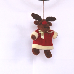 Christmas Moose with Santa Clothes - Brown
