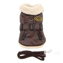 BOMBER DOG COAT - BROWN (Doggie Design)