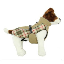 All Weather Dog Coat - Beige Plaid