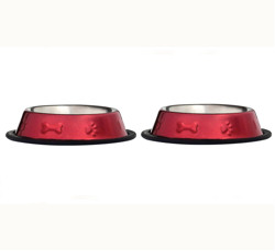 Bowls set Paw - Red